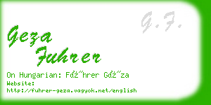 geza fuhrer business card